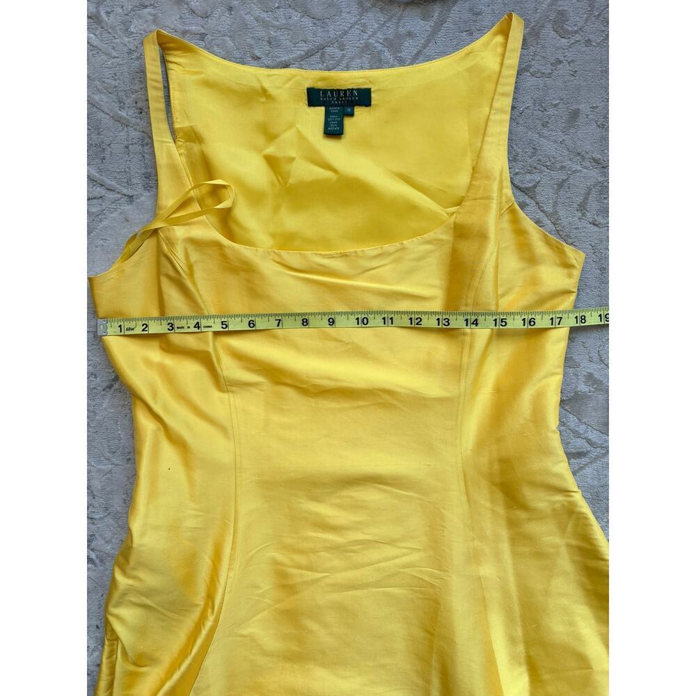 Ralph Lauren Gorgeous 100% Silk Yellow Kentucky Derby Dress Women’s Size 10 - Picture 6 of 9